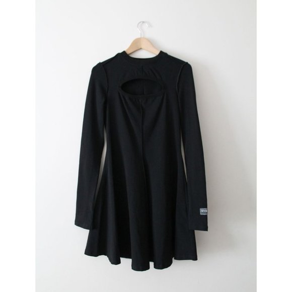 Versace Jeans Couture Black Cutout Front Mini Dress Size 8 - Picture 4 of 11